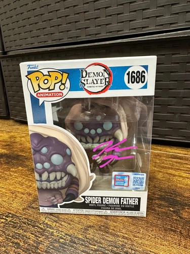JSA Signed Kellen Goff Funko Pop! Demon Slayer Spider Demon Father w Protector