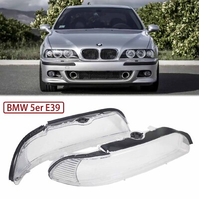 2x Streuscheibe Scheinwerfer Glas Gehäuse Weiß für BMW E39 5er Touring 2000-2003