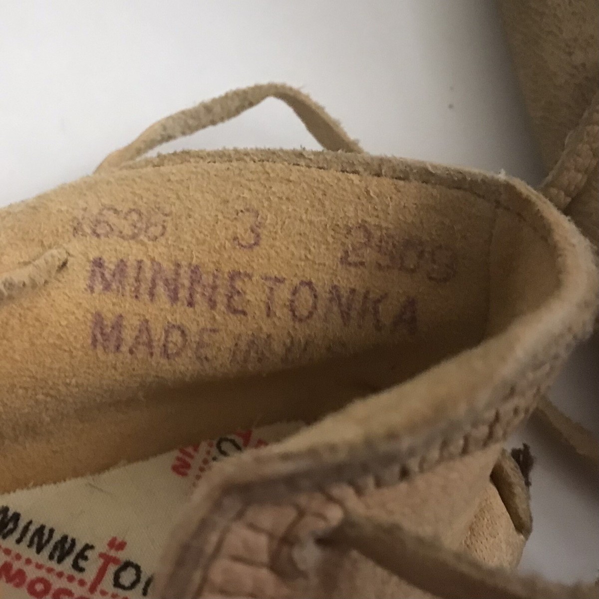 モー Vintage Baby Toddler Minnetonka Moccasins Shoes Size 3 Beaded with
