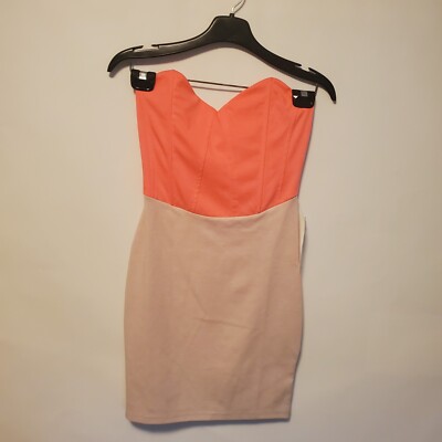 coral bodycon mini dress Coral Scoop Neck Maternity Bodycon Dress M main image 0