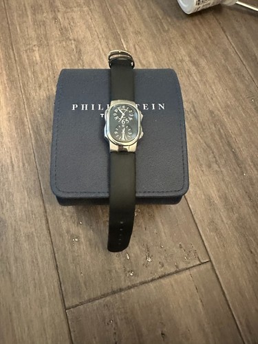 PHILIP STEIN TESLAR DUAL TIMEZONE Copper Wrist Watch Quartz Black Face and Dial - Picture 5 of 7
