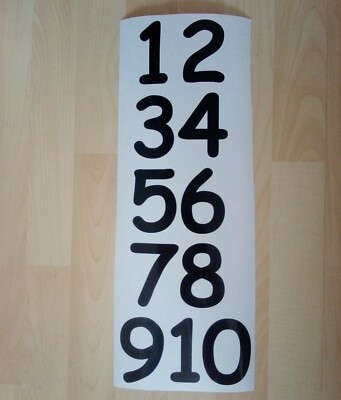 Sticky Back Numbers 1-10 Comic Sans 60/80/100mm bins doors signs