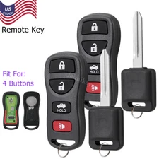 2 New Keyless Entry Remote Fob & Chip Transponder Ignition Car Key for Nissan