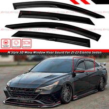 FOR 2021-2025 HYUNDAI ELANTRA KDM 3D WAVY AERO WINDOW VISOR RAIN GUARD DEFLECTOR