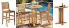 A GRADE TEAK 3 PC BAR SET GARDEN OUTDOOR PATIO FURNITURE POOL - GIVA DINING DECK