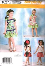 1627 Vintage Simplicity Sewing Pattern Girls Top Skirt School Party Tenderfeet 8