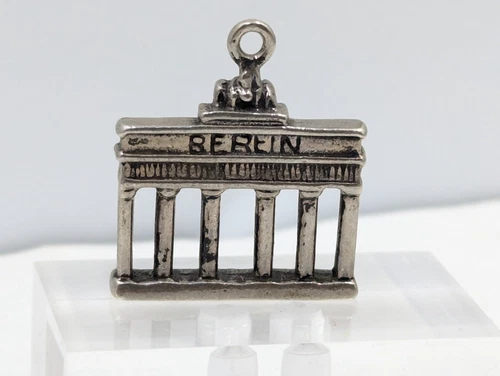 Big Berlin Brandenburg Gate Neoclassical Monument Sterling Silver Charm 835 U273
