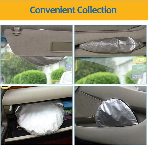 75''x 35'' Universal Folding Front Rear Car Window Sun Shade Auto Visor Cover - Picture 10 of 12