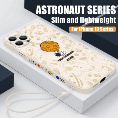 For iPhone 14 Pro MAX 13 12 11 XS XR X 8 7 Creative Astronaut Soft Case Cover