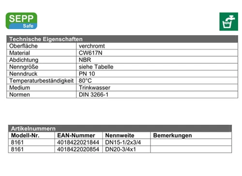 Seppelfricke Rohrbelüfter 1/2" DN15 Trinkwasser Strangbelüfter Strangentlüfter - Bild 4 von 4