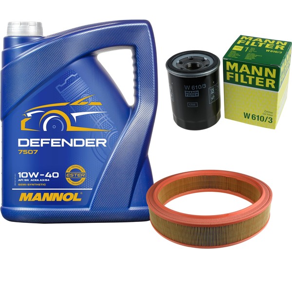 MANN-FILTER Inspektionspaket 5L Mannol Defender 10W-40 FüR Fiat Punto 1.2 60-image