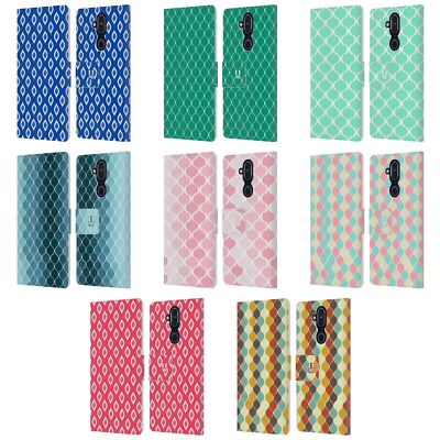 HEAD CASE DESIGNS OGEE PATTERNS LEATHER BOOK WALLET CASE COVER FOR NOKIA PHONES