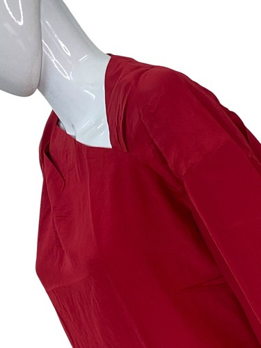 Isabel Marant Mujer Manga Larga Soie Seda Rojo Blusa Túnica Superior Talla L 40 - Imagen 10 de 14