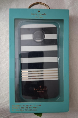 Kate Spade Black White  Coque Rigide Flex Hardshell Phone Case Moto Z Droid  NIB