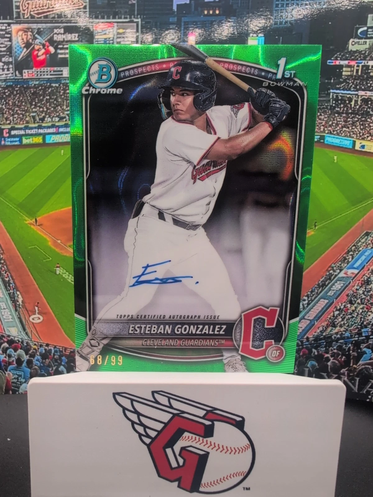 2025 Bowman Chrome 1st Esteban Gonzalez Prospect Auto Green Lava #/99