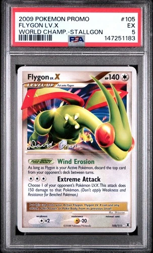 2009 POKEMON WORLD CHAMPIONSHIPS PROMO STALLGON #105 FLYGON LV.X PSA 5