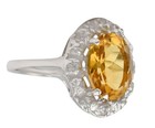 GENUINE 2.95 Cts YELLOW TOPAZ & DIAMONDS RING 10K SOLID GOLD - Free Appraisal — photo 2