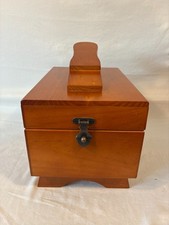 Vintage Wooden Shoe Shine Valet Box Complete Kit 5 Brushes 3 Kiwi Polish Tins