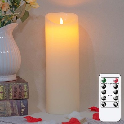 10x30cm flammenlose flackernde Kerzen mit Fernbedienung, Echtwachs LED batteriebetrieben