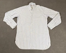 Turnbull Asser Shirt Mens 16.5 42 White Striped Button Up Exclusive England Prep