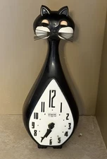 Spartus Cat Eye Binking Wall Clock missing tail for repair or parts please read