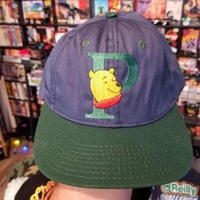 Vintage 90  s Winnie The Pooh Snapback Adult Blue One Size The Disney Store Men