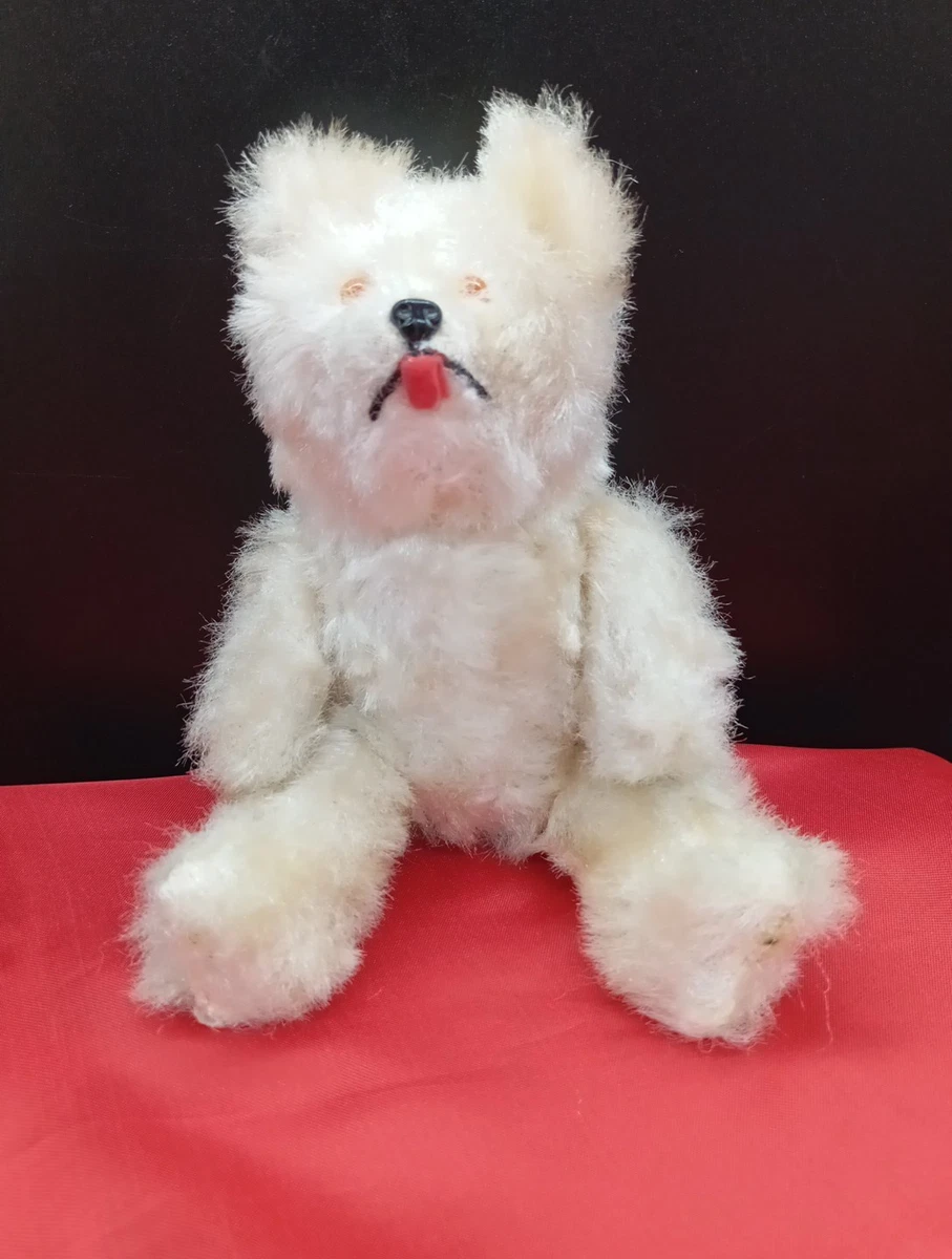 Ours Ancien peluche doudou tissus et paille jouet ancien