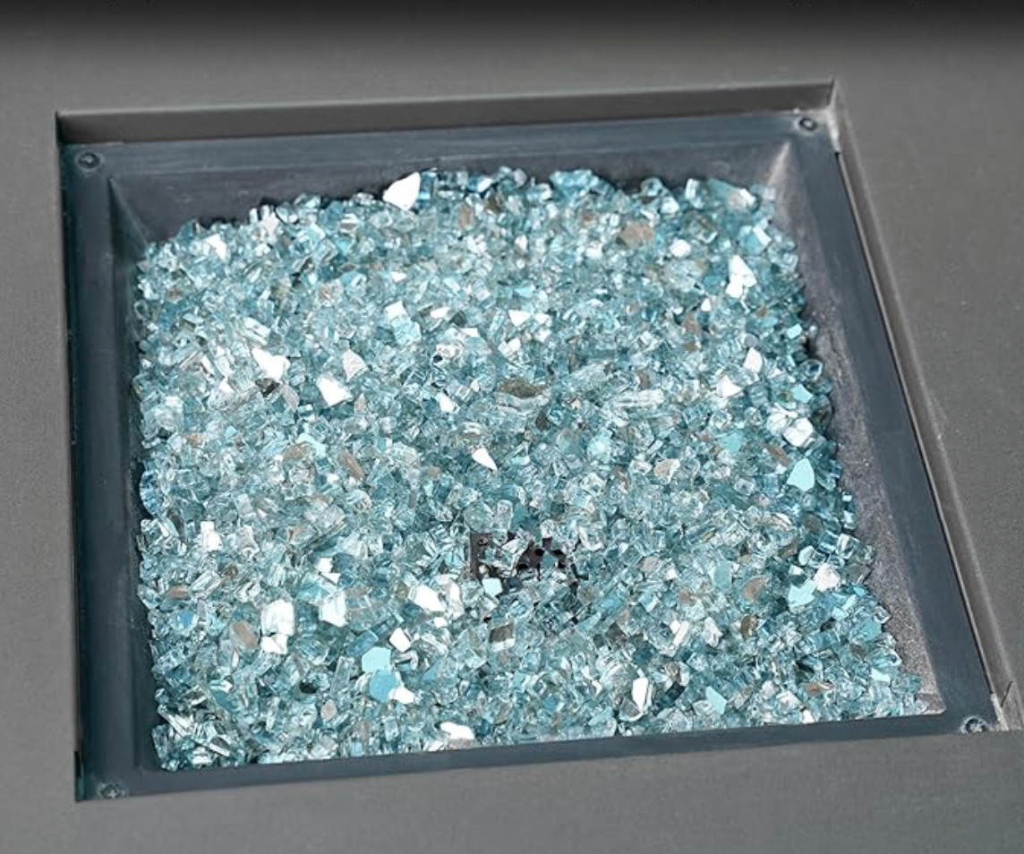 Skyflame 10-Pound Fire Glass for Fireplace Fire Pit, Platinum, Aqua and Cobalt