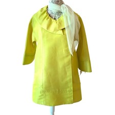 Vintage Y2K NWT $139 Women's Citrus yellow petticoat Coat, SZ S free scarf