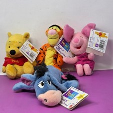 Juego de peluche Winnie The Pooh Beanbag - Pooh Tigger Piglet & Eeyore de Mattel