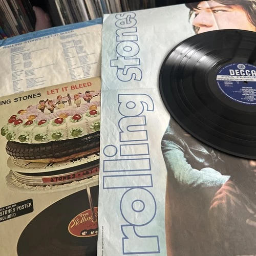 ROLLING STONES Let It Bleed 1969 UK STEREO 1st press vinyl,poster, orig. inner