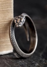 Adjustable 925 Sterling Silver Snake Wrap Open Ring Egyptian Viper