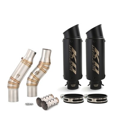 2Pcs LR Exhaust Tips Mid Pipe For Kawasaki Ninja Z1000 2010-2025 Black Muffler