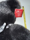 RUSS WELBY Black 16" Stuffed  Bear - Black/White Checkered Bow — photo 3