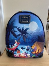 NWT Loungefly Disney Lilo  Stitch Mini Backpack Blue Glow in the Dark
