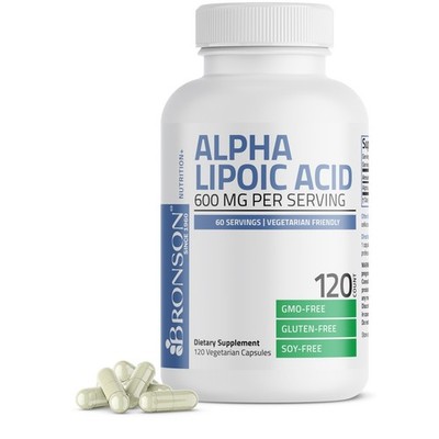 Bronson Alpha Lipoic Acid 600 MG, 120 Capsules