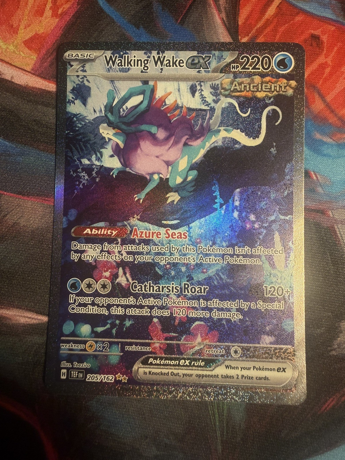Pokemon Walking Wake ex 205/162 SV05 Temporal Forces Illus Rare Holo ENG