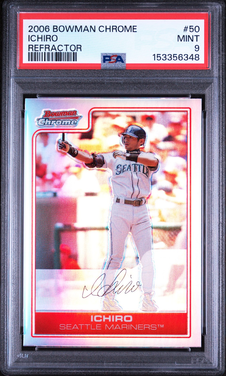 2006 BOWMAN CHROME REFRACTOR #50 ICHIRO PSA 9