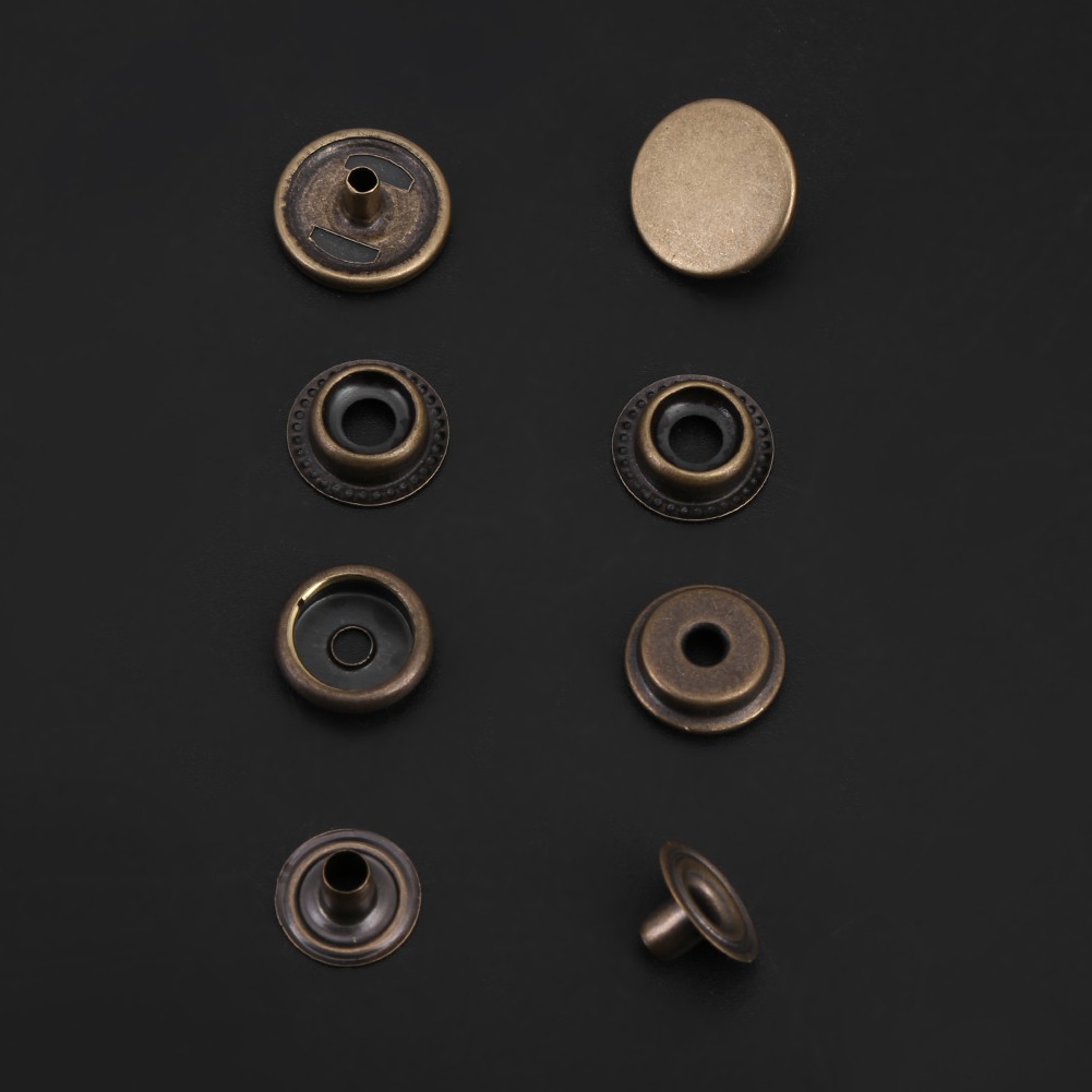 (bronze 3pcs Tool)Metal Press Stud Snap Button Fastener For Leather Clothes
