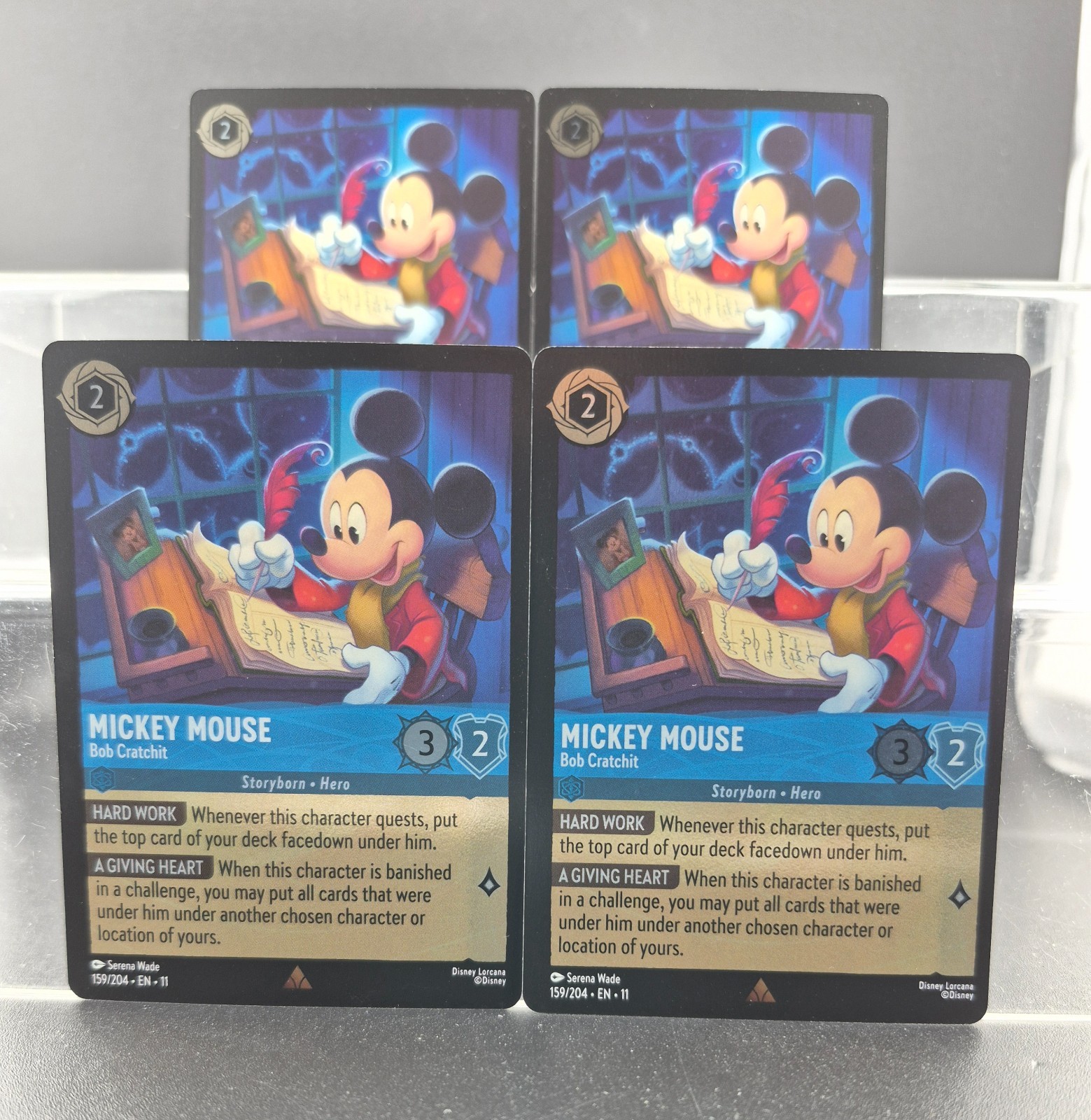 Disney Lorcana Mickey Mouse – Bob Cratchit 159/204 Winterspell Rare Foil 4 Cards