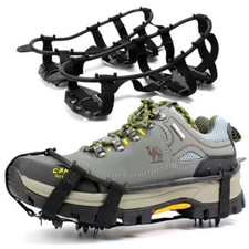 1Pair Professional Climbing Crampons 18 Studs Anti-Skid Ice Snow Walking Shoes S