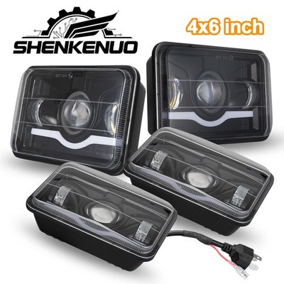 4pcs 4x6'' LED Projector Headlights High Low Beam for Chevy K5 Blazer 1981-1986