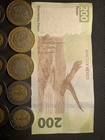 277 Mexican Pesos Currency Lot – Genuine Mexico Money – 200 Peso Note & 20 Coins — photo 4