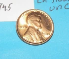 1945    CHOICE BRILLIANT  RED UNCIRCULATED   WHEAT CENT