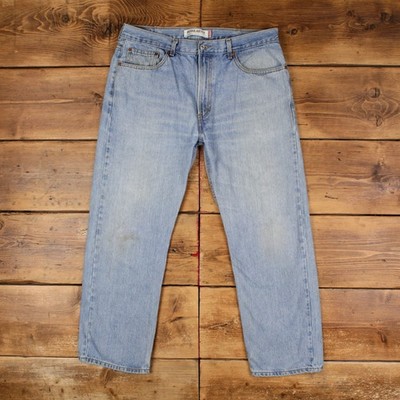 Levis 505 Jeans 38x29 Blau Regular Straight Faded Light Stonewash Zip Denim