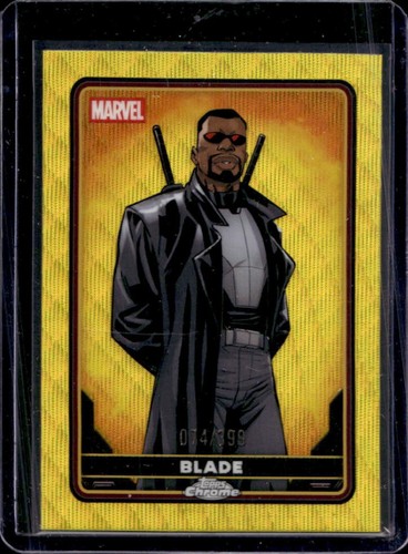 2025 Topps Chrome Deadpool Blade Comic Accurate Yellow Wave Refractor #/399