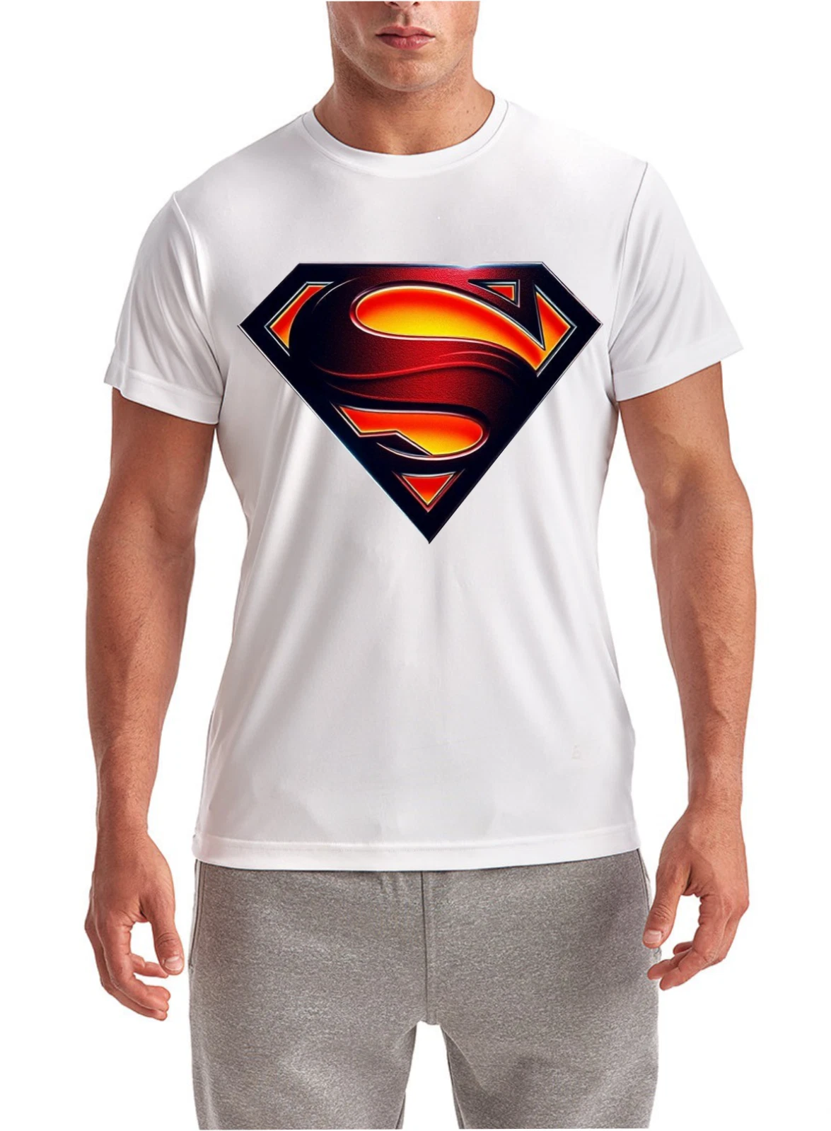 Superman S Logo Print T-Shirt Wicking Tee