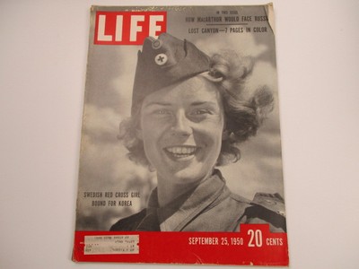 Life Magazine Sept 25 1950 Swedish Red Cross Girl Bound For Korea, Lost Canyon