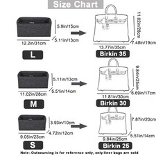 Taschen-Organizer Filz Innentasche Interne Aufbewahrung für Birkin Modelle