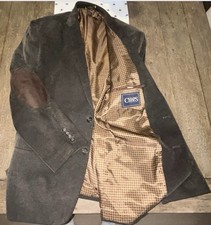 Chaps men's sport coat in brown corduroy with suede elbow patches.